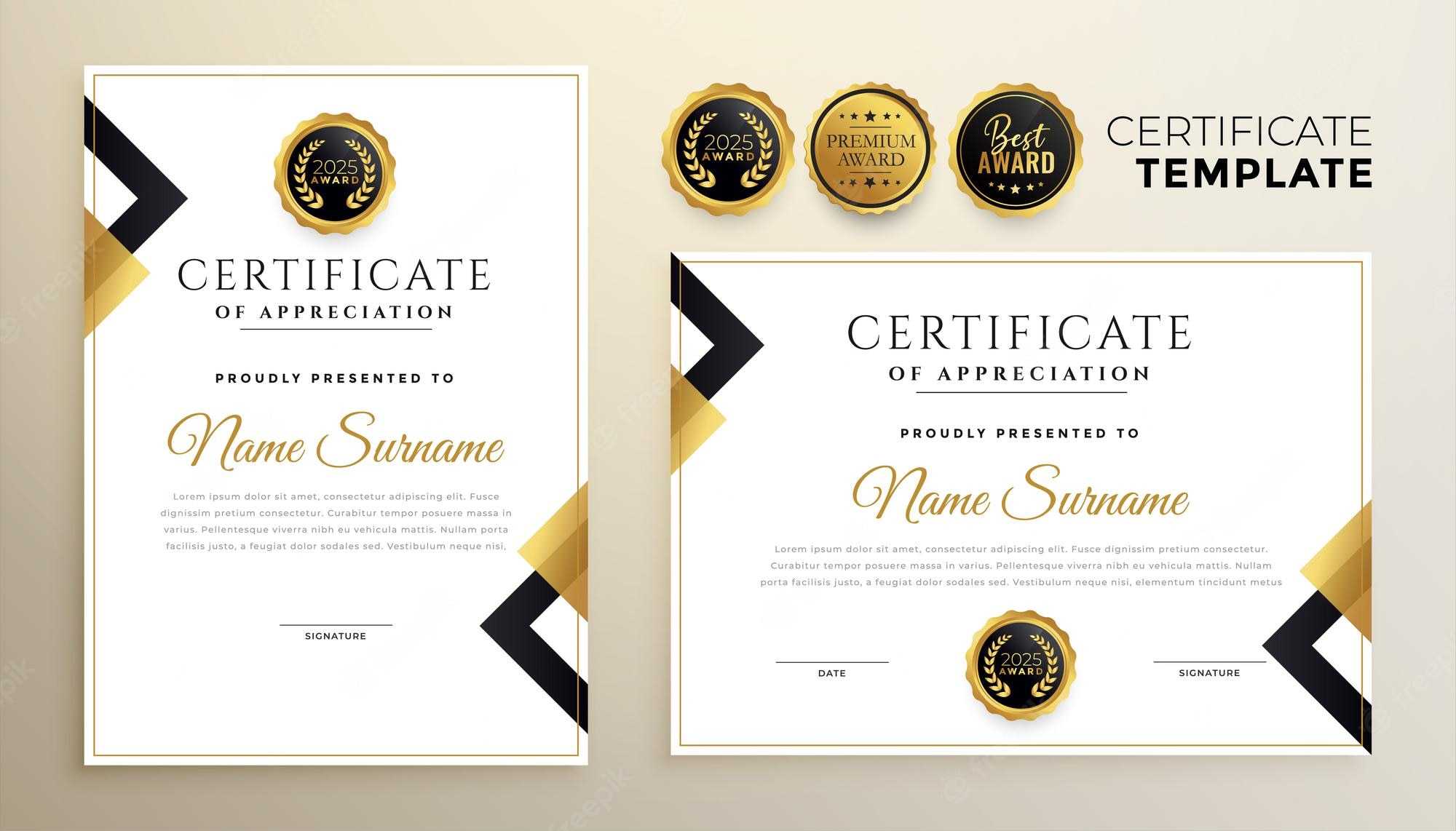 Certificate Template Vectors & Illustrations For Free Download  In Free Certificate Templates For Word 2007