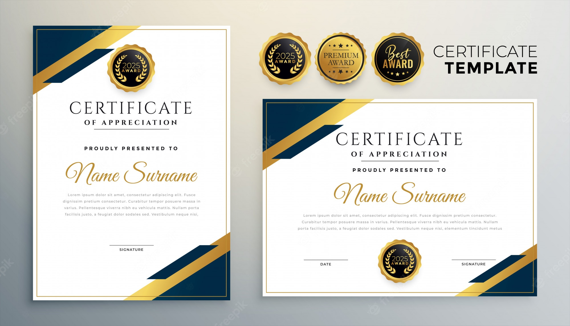 Certificate template Vectors & Illustrations for Free Download  With Regard To Sample Award Certificates Templates
