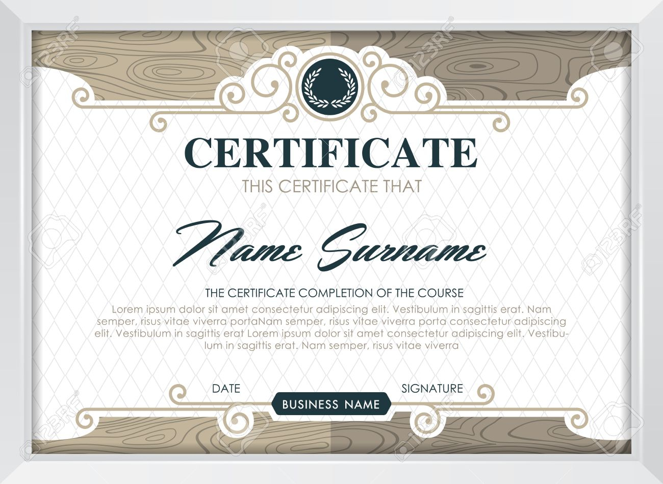 Certificate Template With Clean And Modern Pattern, Luxury Golden  Pertaining To Qualification Certificate Template