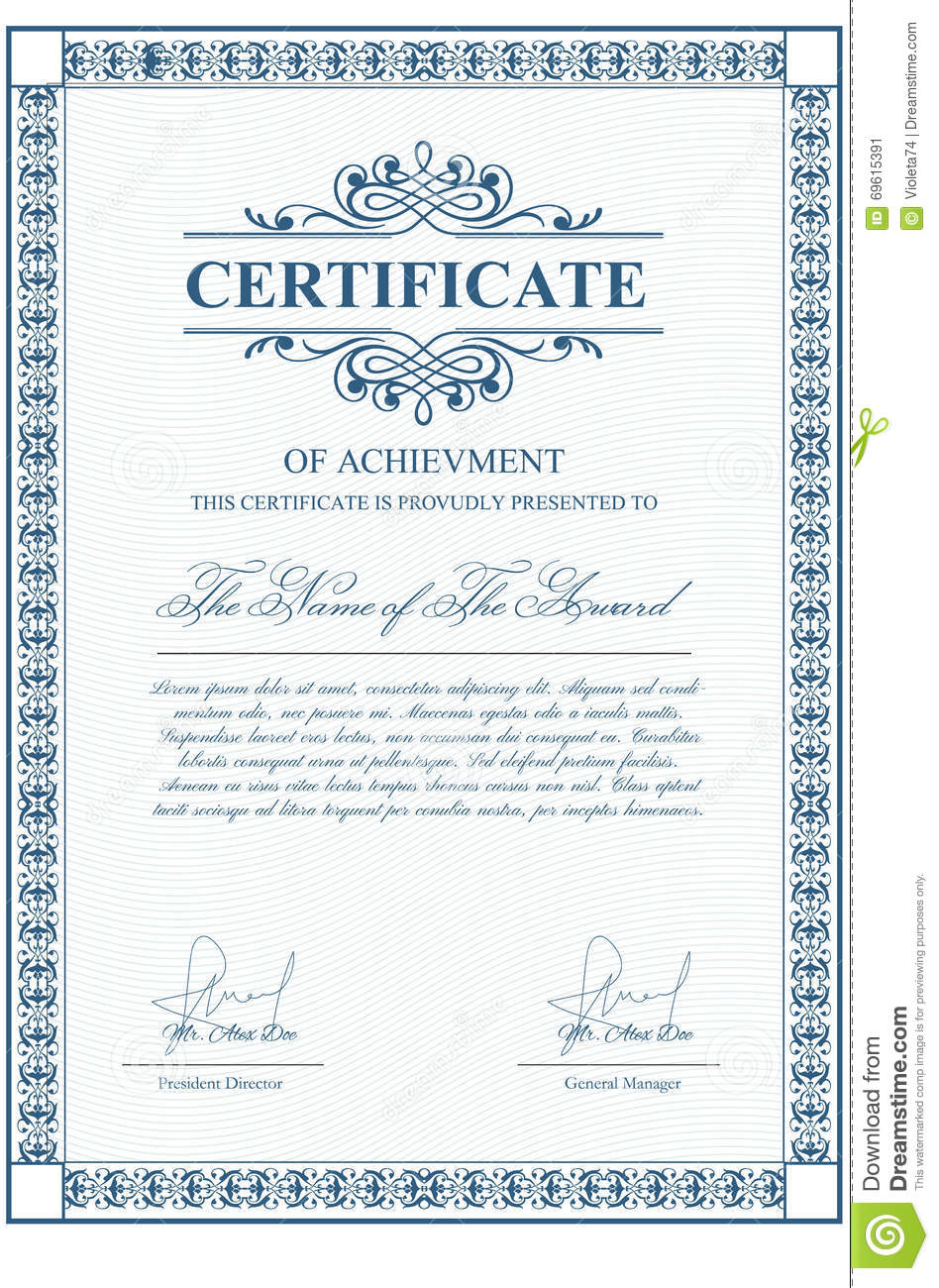 Certificate Template With Guilloche Elements