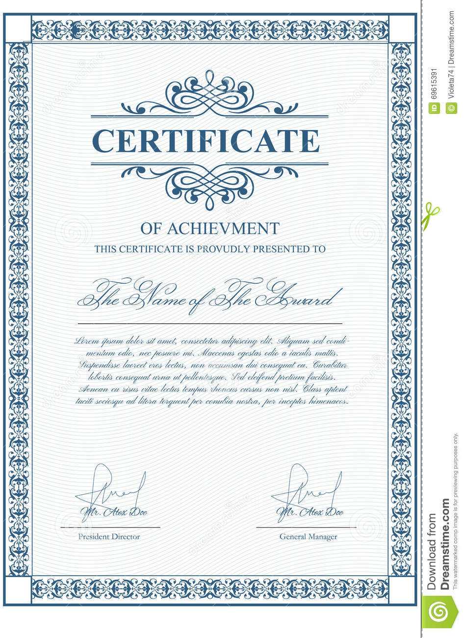 Certificate Template with Guilloche Elements