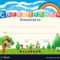 Certificate Template With Kids In Field Royalty Free Vector Intended For Free Kids Certificate Templates