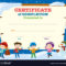 Certificate template with kids in the snow Vector Image