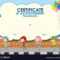 Certificate template with kids skating Royalty Free Vector