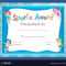 Certificate Template With Kids Swimming Royalty Free Vector Regarding Swimming Award Certificate Template