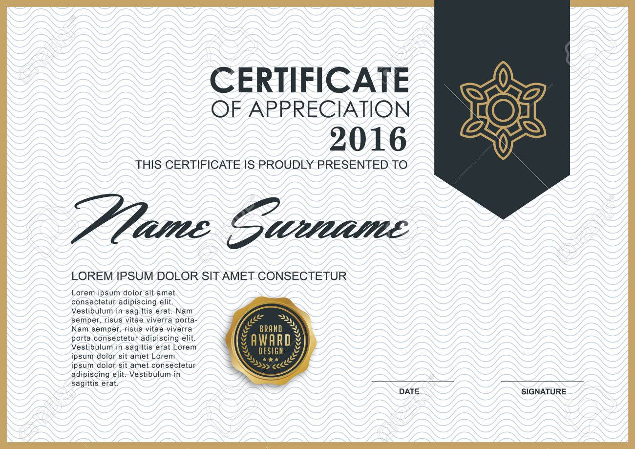 Certificate Template With Luxury And Modern Pattern, Qualification  Pertaining To Qualification Certificate Template