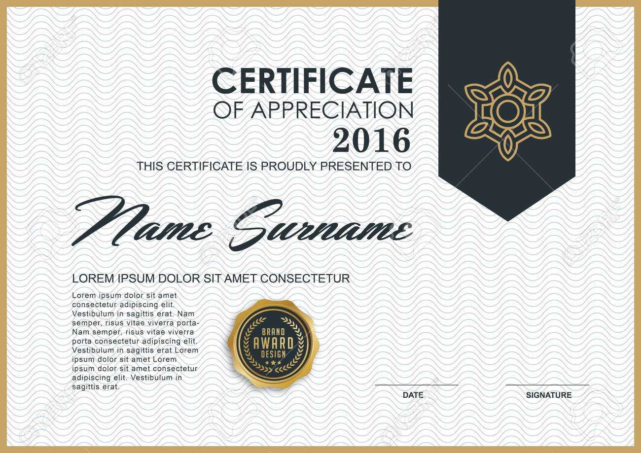 Certificate Template With Luxury And Modern Pattern, Qualification  Pertaining To Qualification Certificate Template