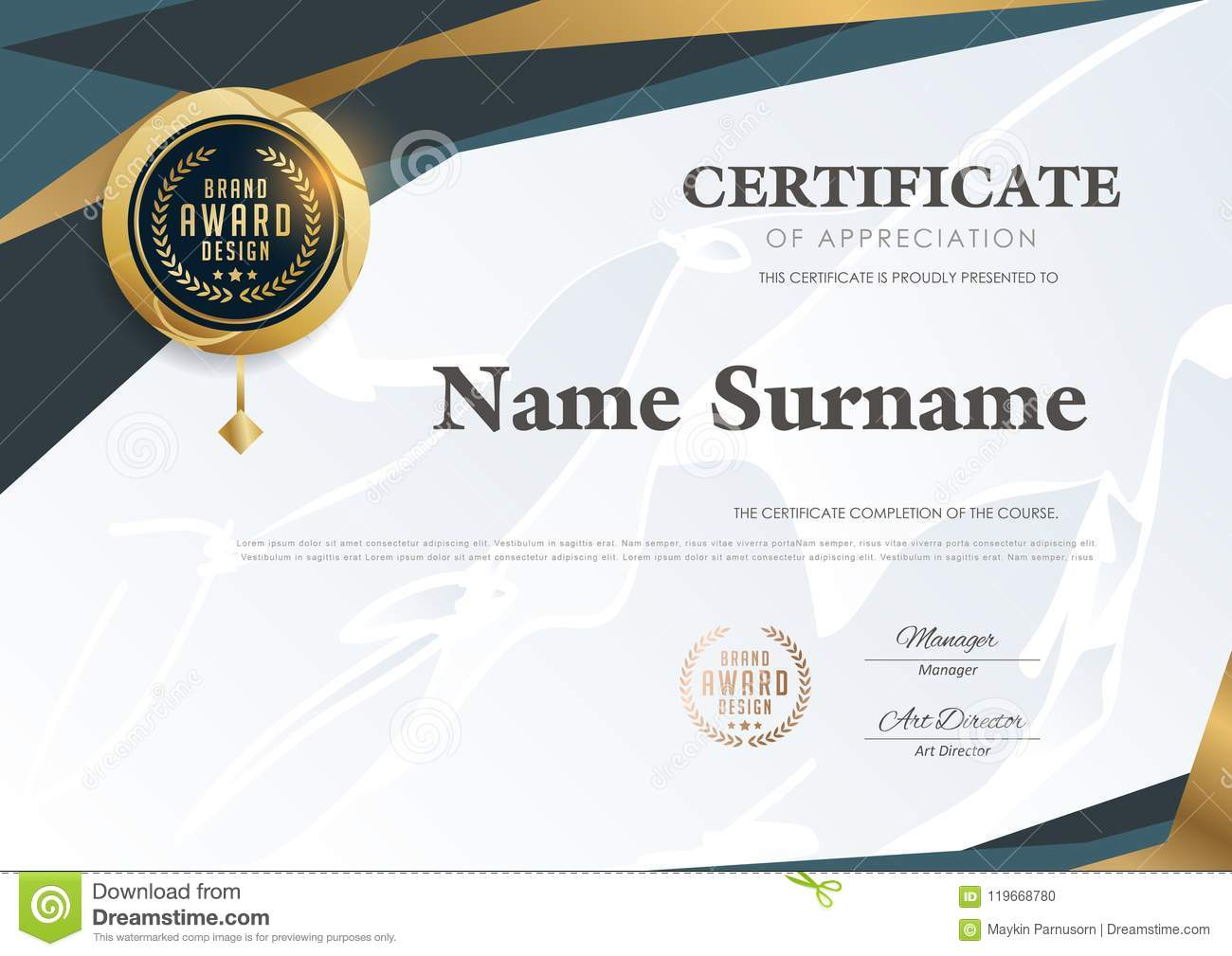 Certificate Template with Luxury Pattern,diploma,Vector  In Qualification Certificate Template