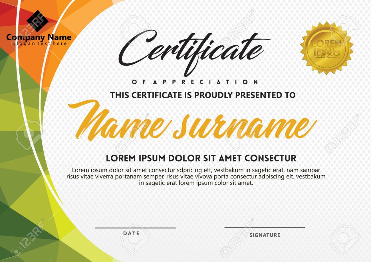 Certificate Template With Polygonal Style And Modern Pattern  With Workshop Certificate Template