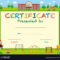 Certificate template with school in background Vector Image