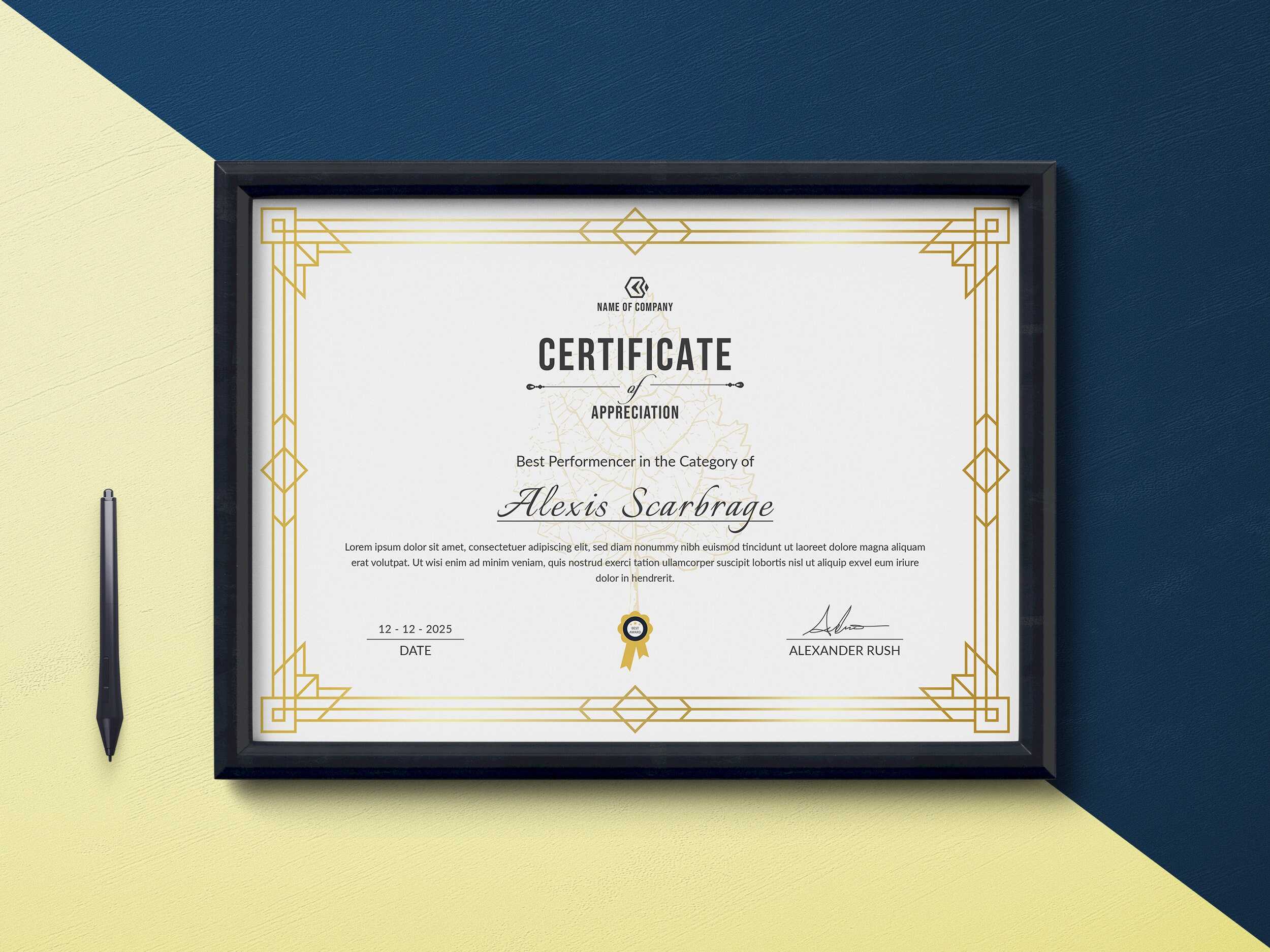 Certificate Template Word Certificate of Completion - Etsy Throughout Borderless Certificate Templates