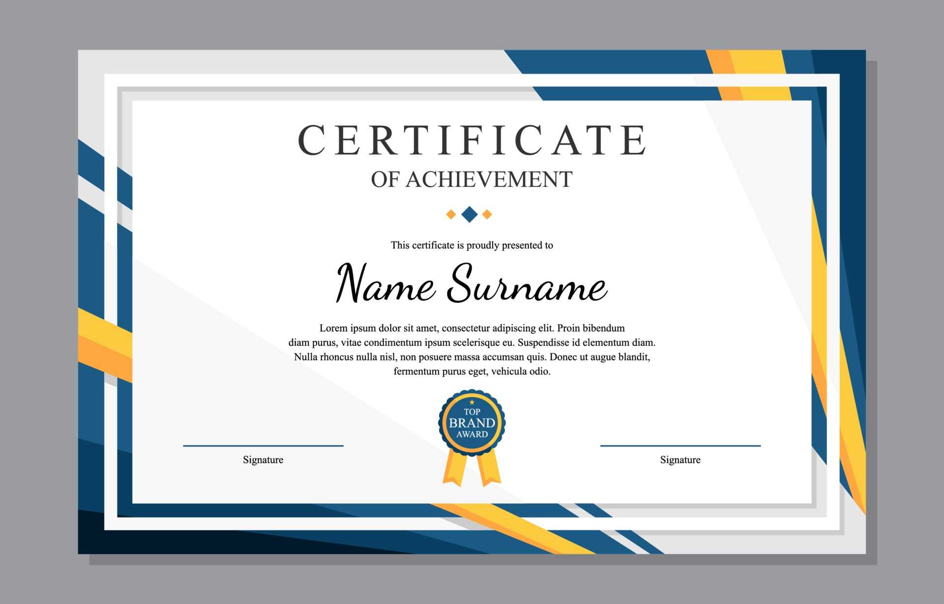 Certificate Templates, Free Certificate Designs For Certificate Of Achievement Template Word