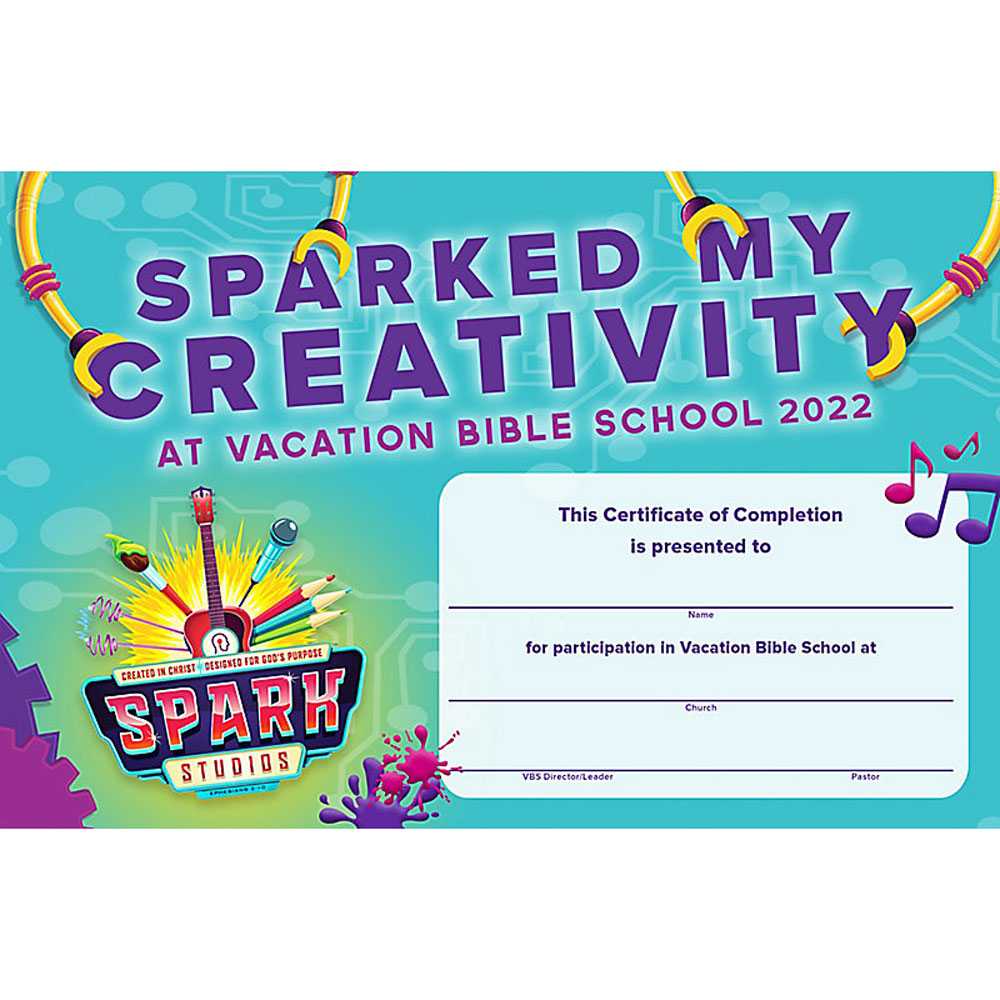 Certificates Of Completion 10 Certificates - Spark Studios VBS 10 by Lifeway With Free Vbs Certificate Templates Certificates Of Completion 10 Certificates - Spark Studios VBS 10 by Lifeway With Free Vbs Certificate Templates