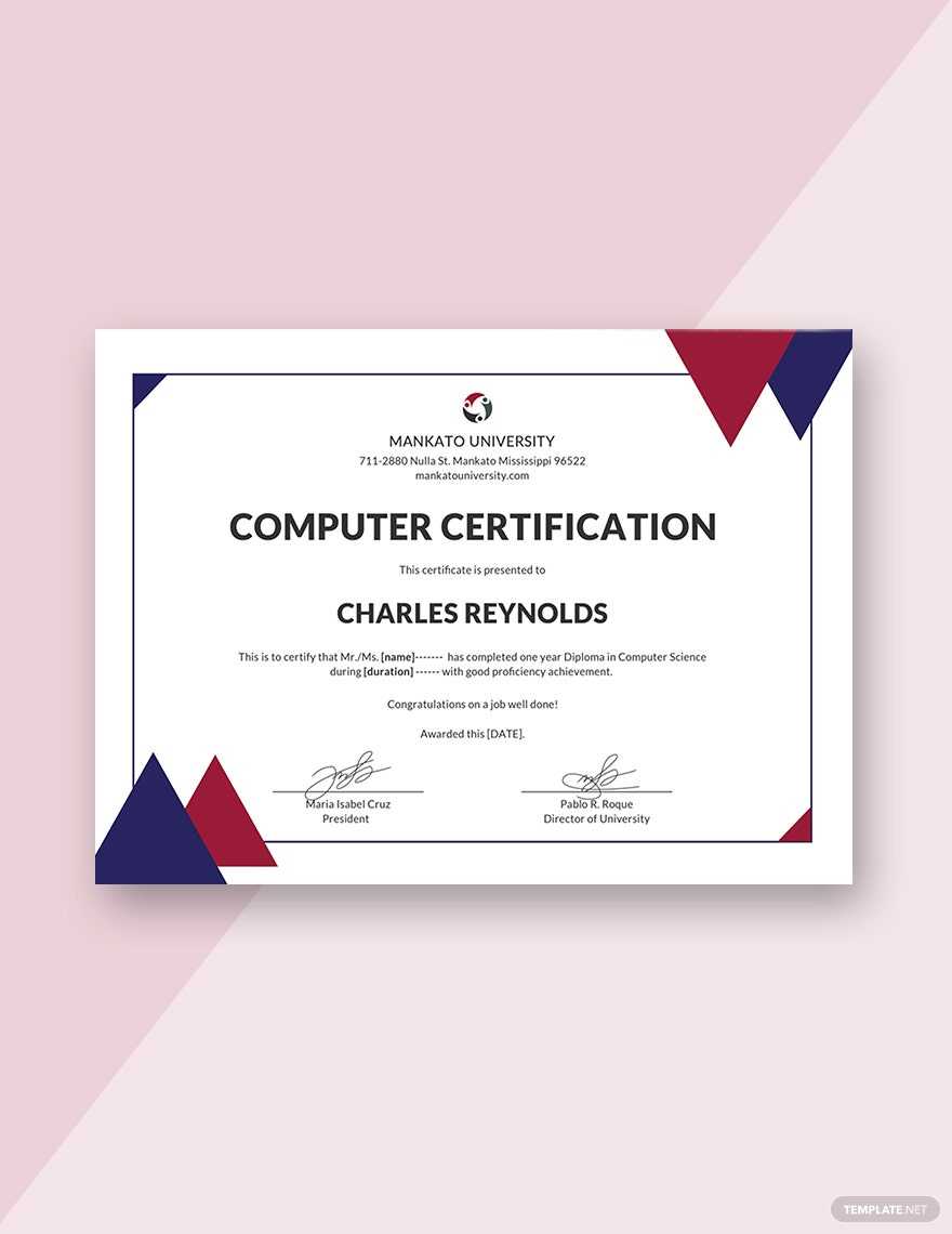 Certificates Templates Word – Design, Free, Download  Template