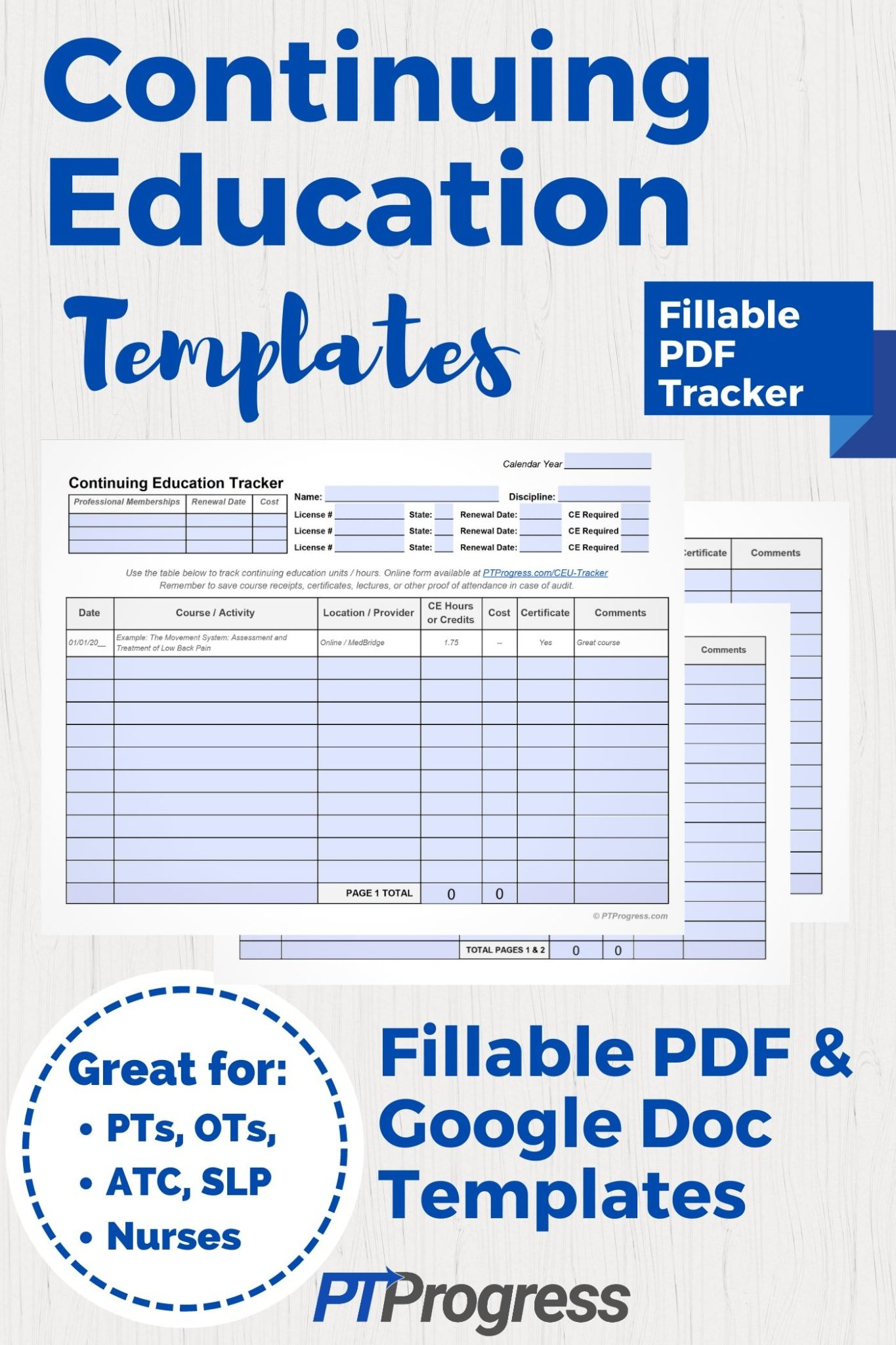 CEU Tracker: A Fillable Template To Track Continuing Education Within Ceu Certificate Template