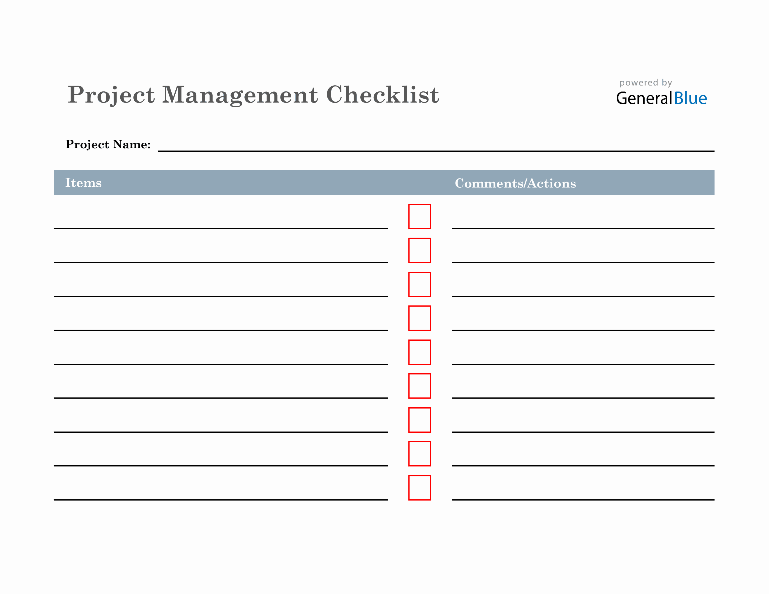 Checklist Templates For Blank Checklist Template Pdf