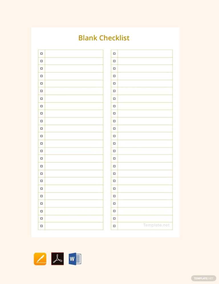 checklist format in word free download