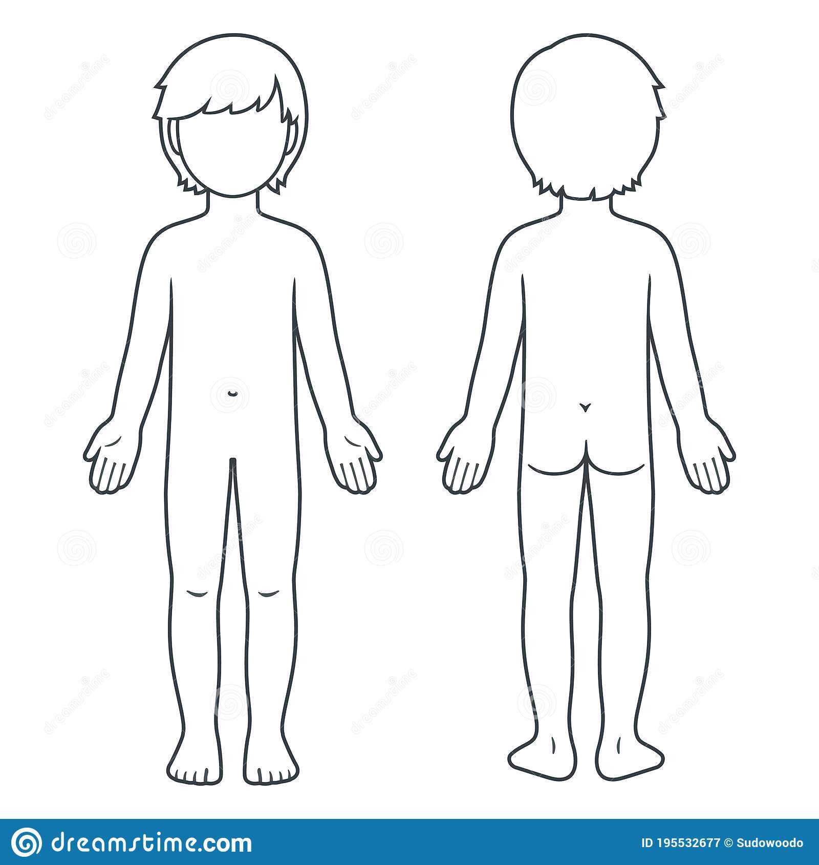 Child body template stock vector