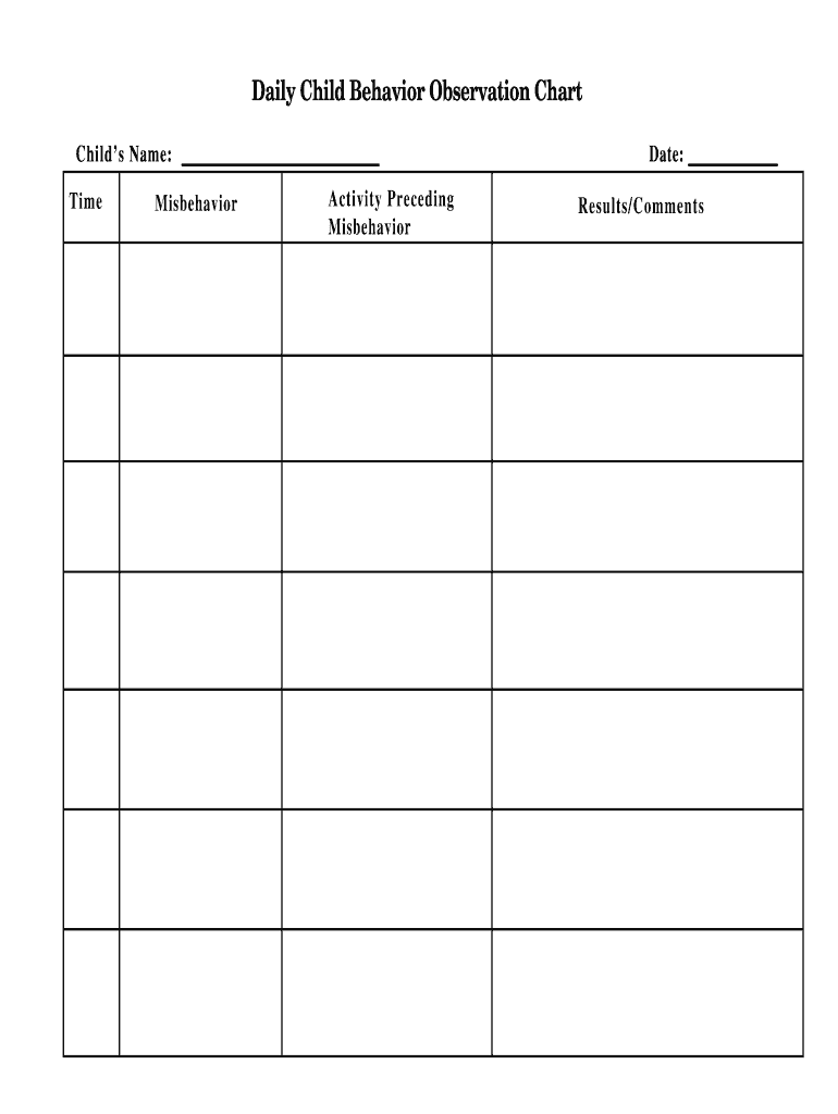 child care daily behavior observation form: Fill out & sign online  Throughout Daily Behavior Report Template