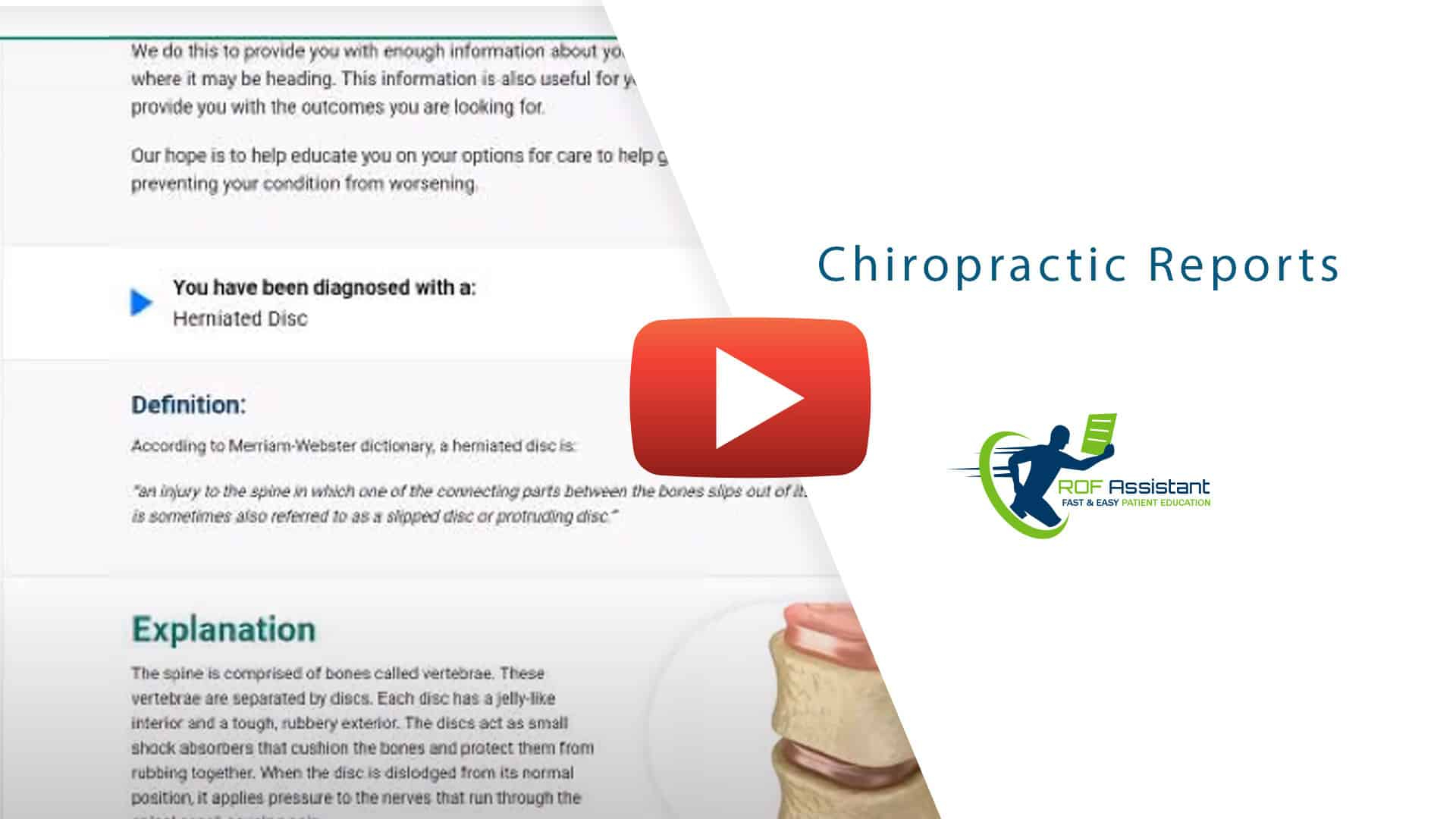 Chiropractic Report of Findings  Affordable Web-Based Application