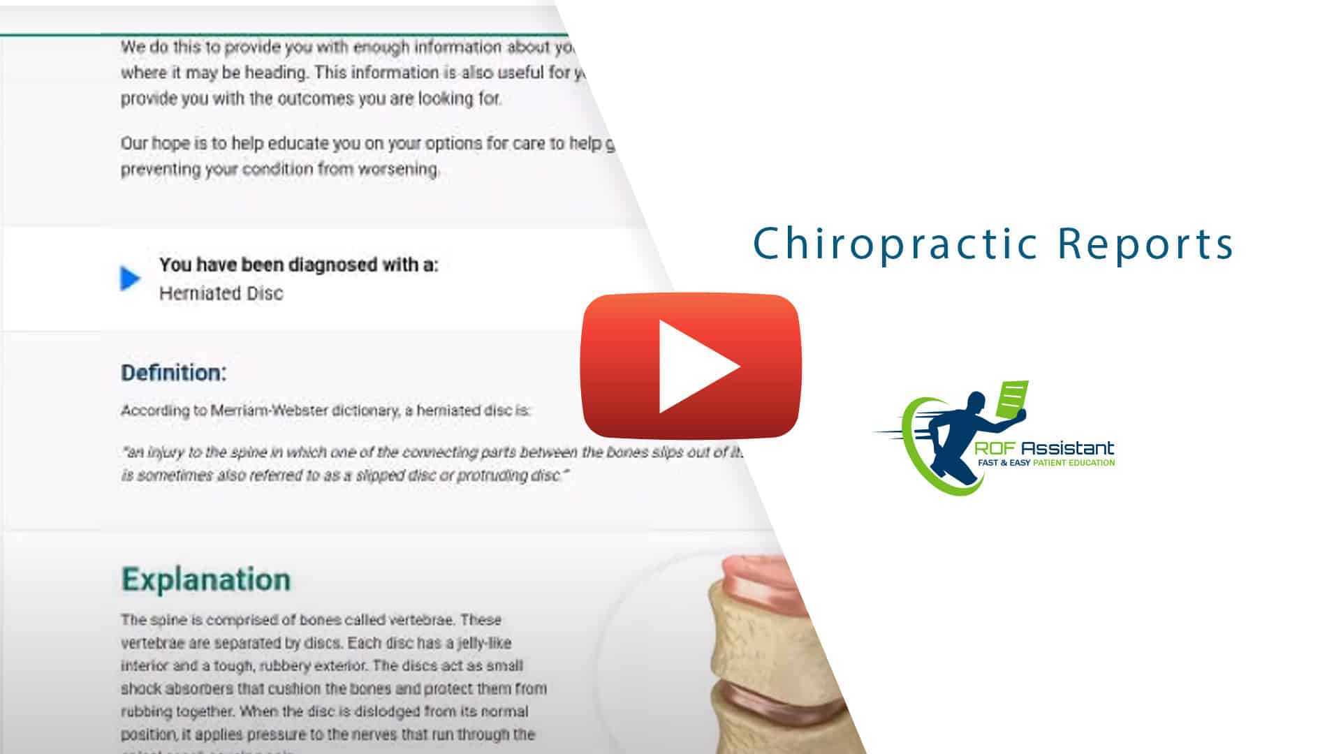 Chiropractic Report of Findings  Affordable Web-Based Application