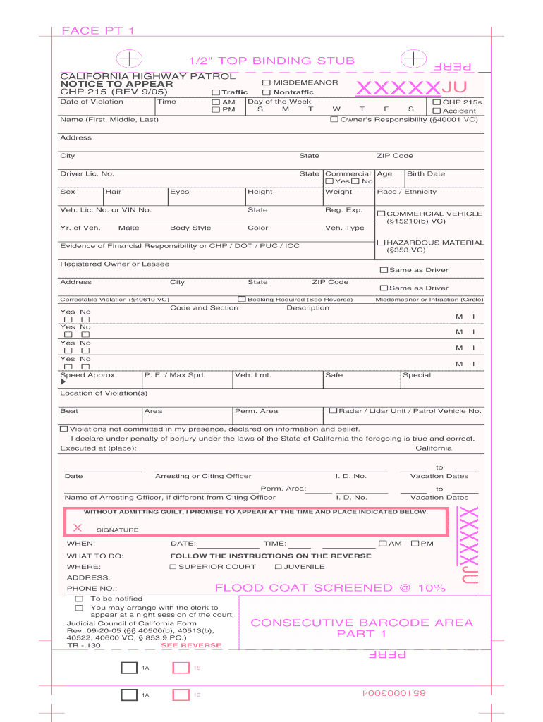 Chp 10 Traffic Ticket - Fill Online, Printable, Fillable, Blank  With Blank Speeding Ticket Template