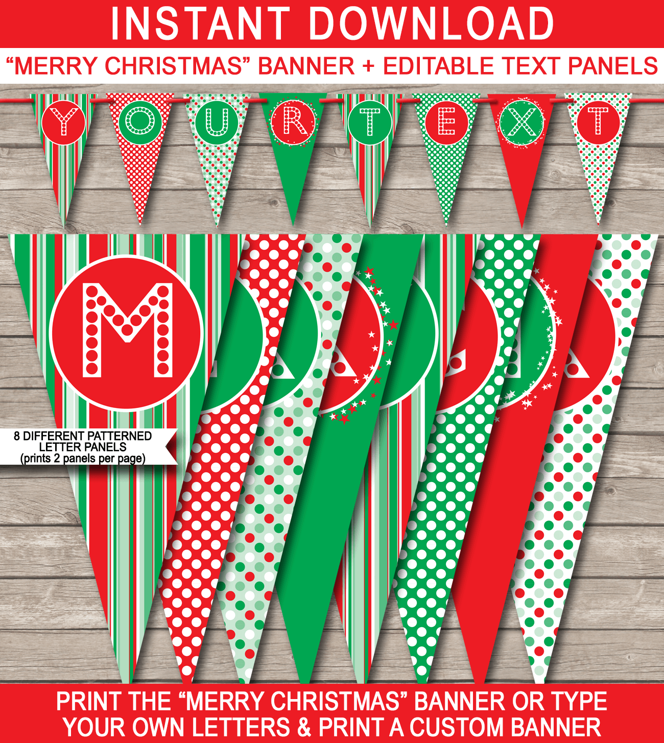 Christmas Banner template - red & green With Merry Christmas Banner Template