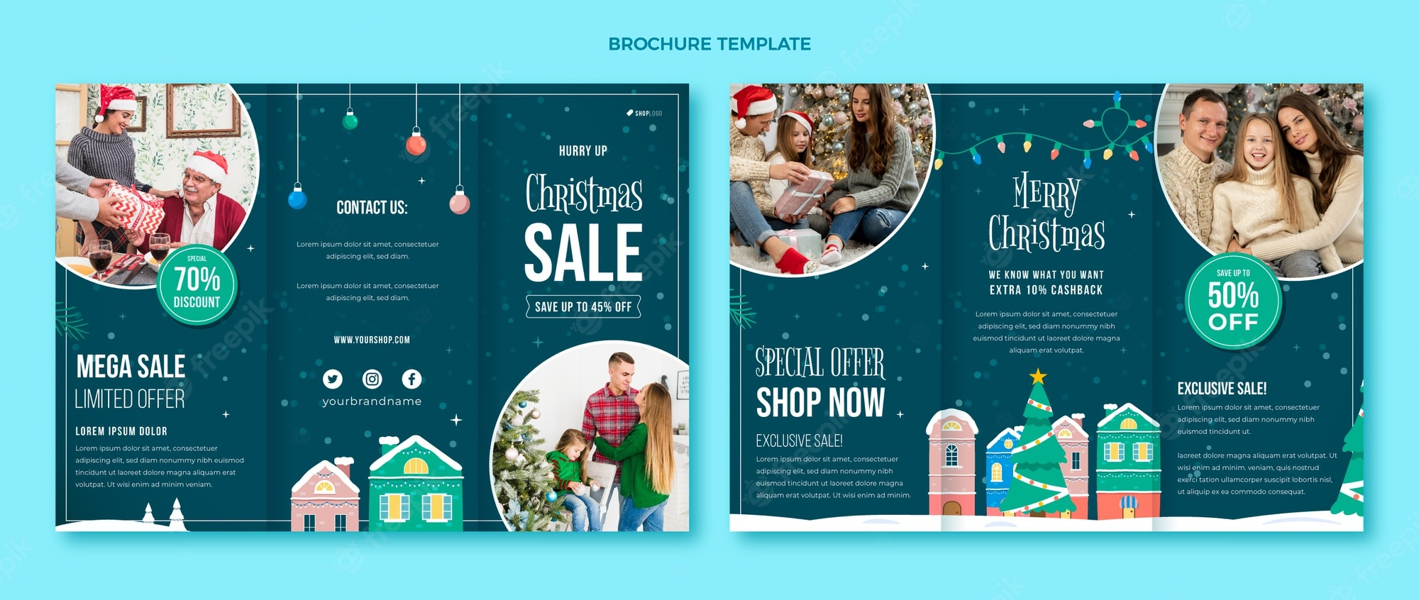 Christmas brochure Vectors & Illustrations for Free Download  Freepik Regarding Christmas Brochure Templates Free