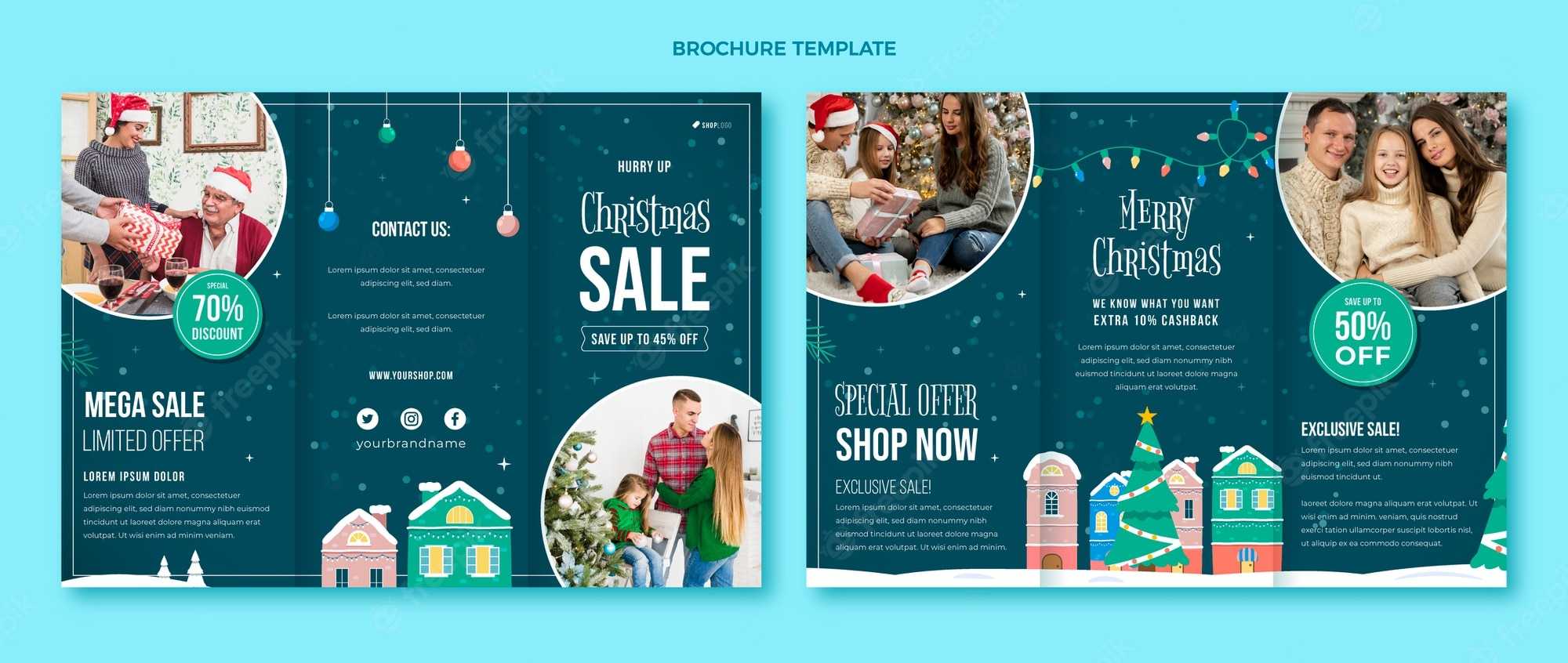 Christmas Brochure Vectors & Illustrations For Free Download  Freepik Regarding Christmas Brochure Templates Free