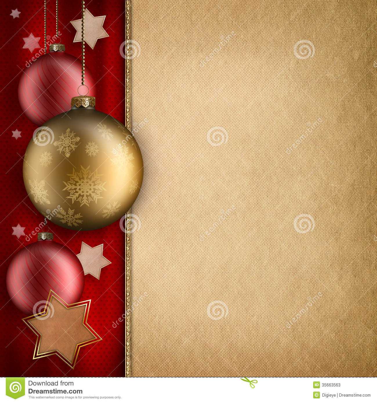 Christmas Card Template - Baulbles and Stars Stock Illustration  Intended For Blank Christmas Card Templates Free