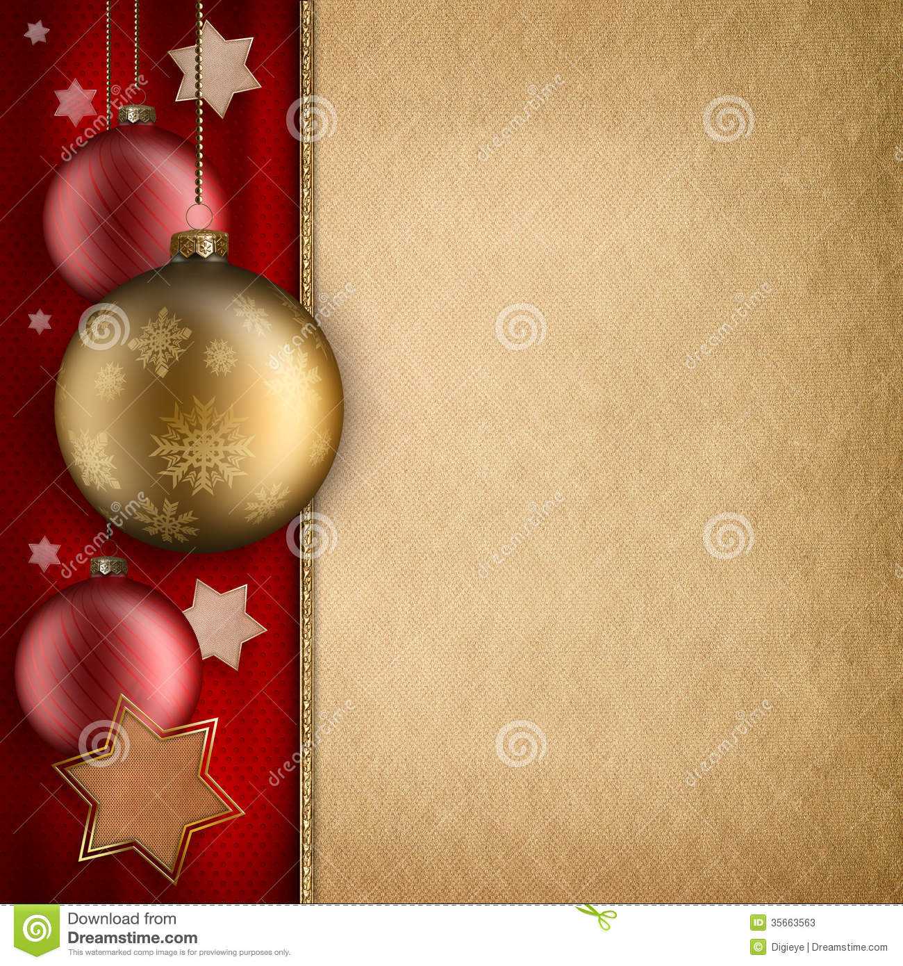 Christmas Card Template - Baulbles and Stars Stock Illustration  Intended For Blank Christmas Card Templates Free