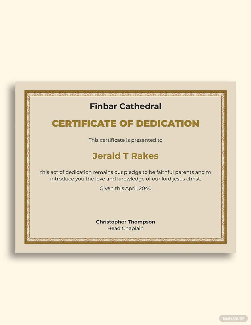 Church Certificate Templates - Design, Free, Download  Template