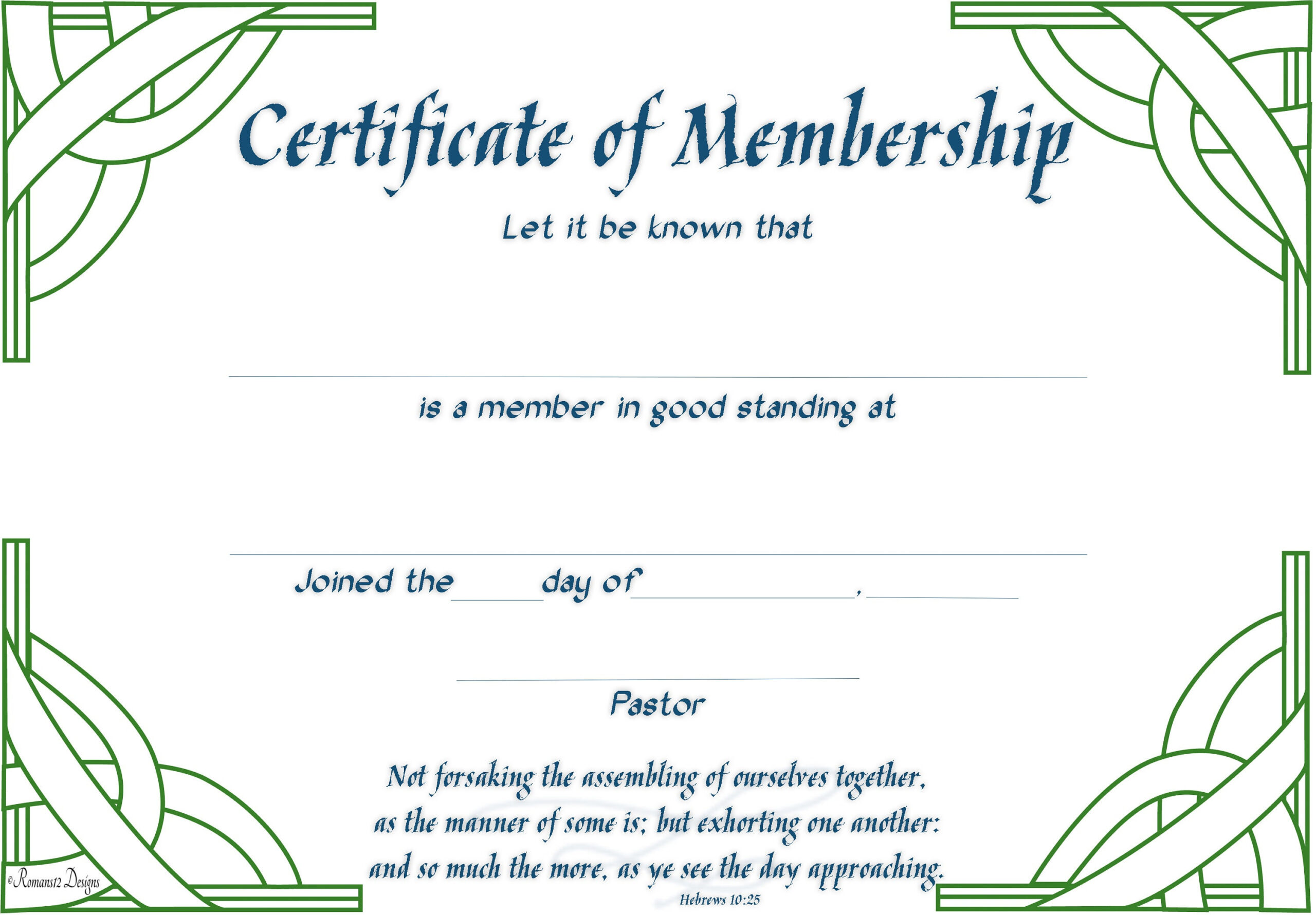 Church Membership Certificate PDF Printable Regarding New Member Certificate Template