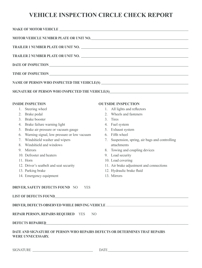Circle Check Form: Fill Out & Sign Online  DocHub Intended For Daily Inspection Report Template