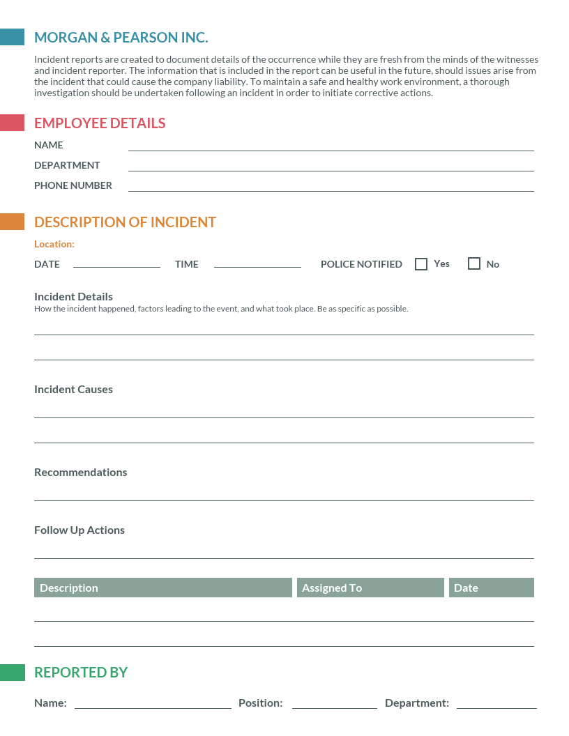 Clean Incident Report Template Pertaining To Cleaning Report Template
