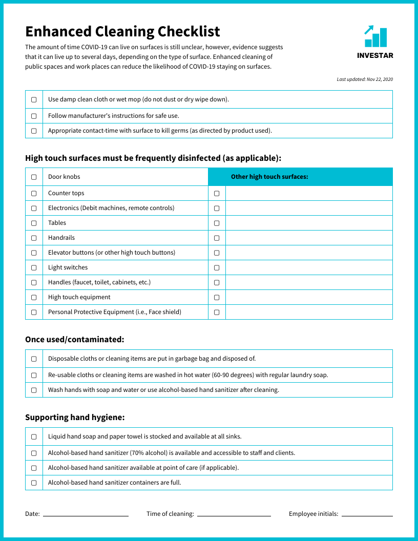 Cleaning Job Aid Checklist Template Inside Cleaning Report Template