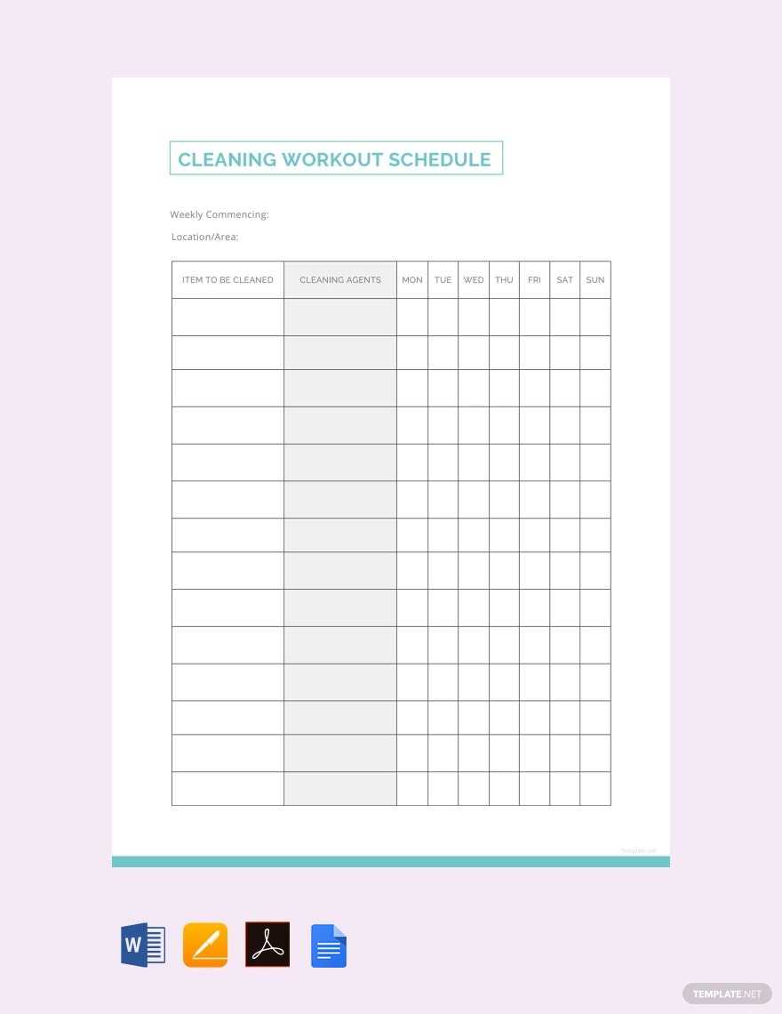 Cleaning Schedule Templates - Format, Free, Download  Template