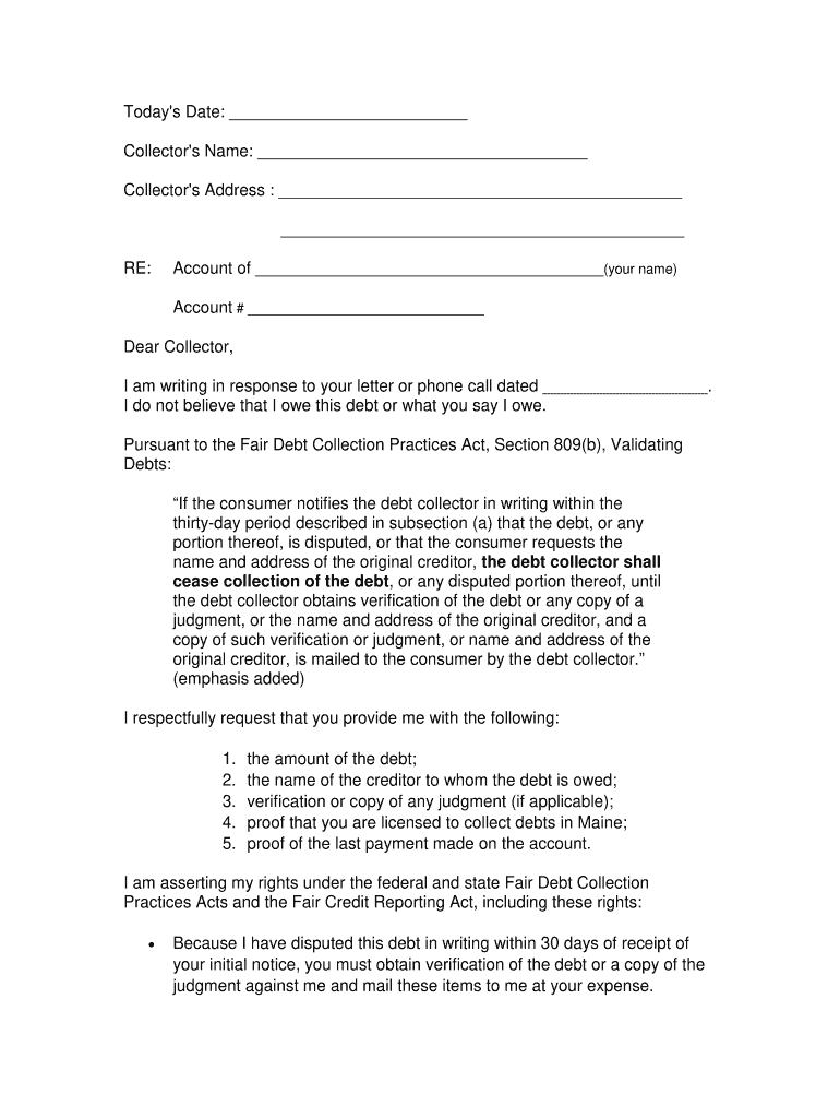 collection dispute letter pdf: Fill out & sign online  DocHub For Credit Report Dispute Letter Template