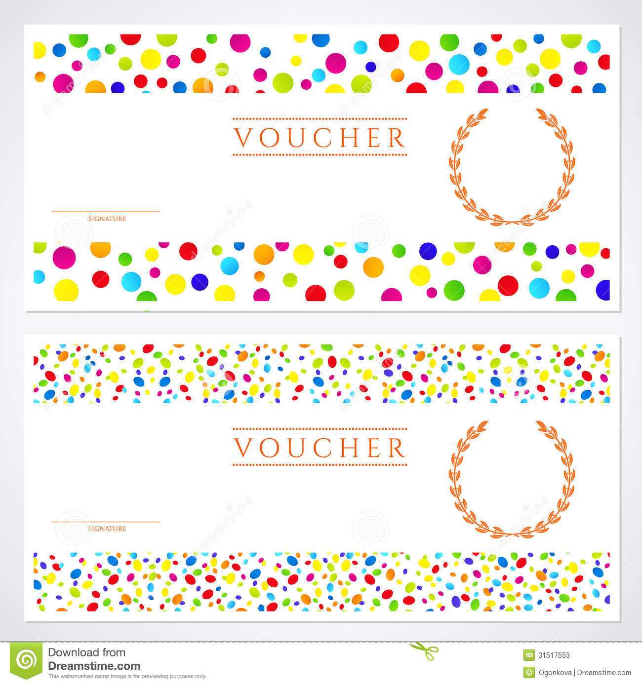 Colorful Gift Certificate (Voucher) Template Stock Vector  With Regard To Kids Gift Certificate Template