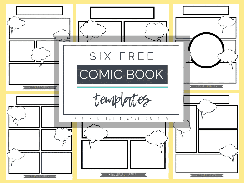 Comic Book Templates - Free Printable Pages - The Kitchen Table  Intended For Printable Blank Comic Strip Template For Kids