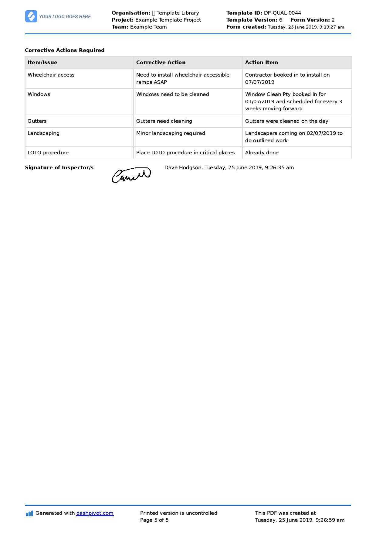 Commercial Property Inspection Checklist Template (Use It Free Here) Inside Commercial Property Inspection Report Template