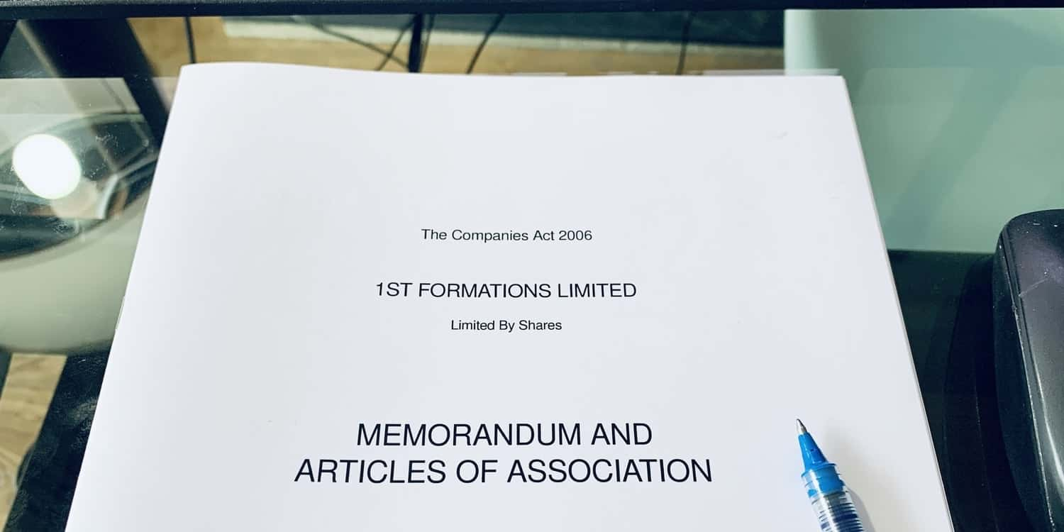Company Memorandum and Articles of Association  10st Formations In Share Certificate Template Companies House