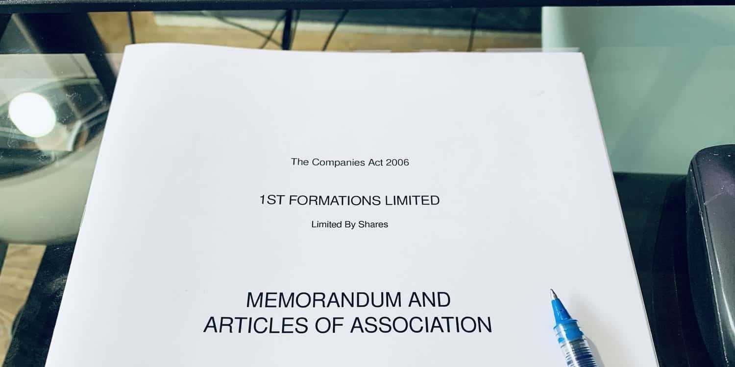 Company Memorandum And Articles Of Association  10st Formations In Share Certificate Template Companies House