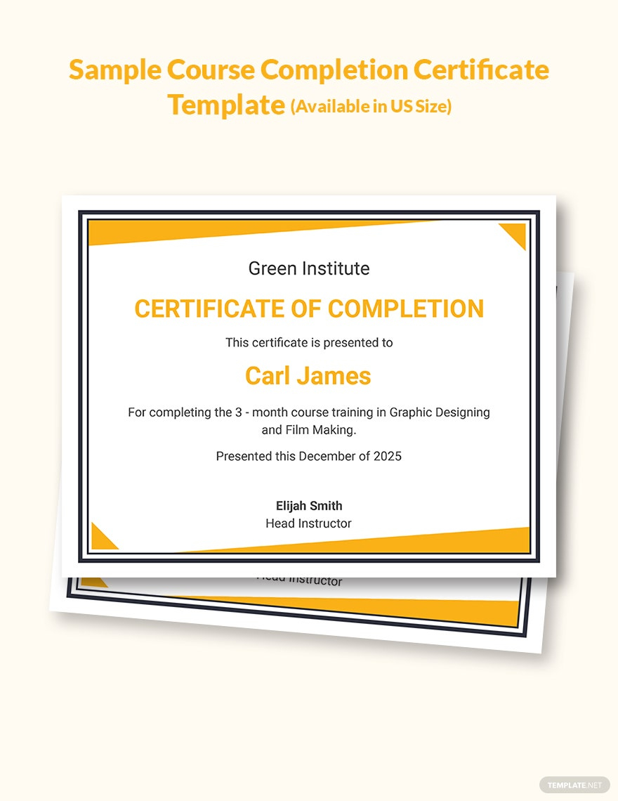 Completion Certificate Templates - Design, Free, Download