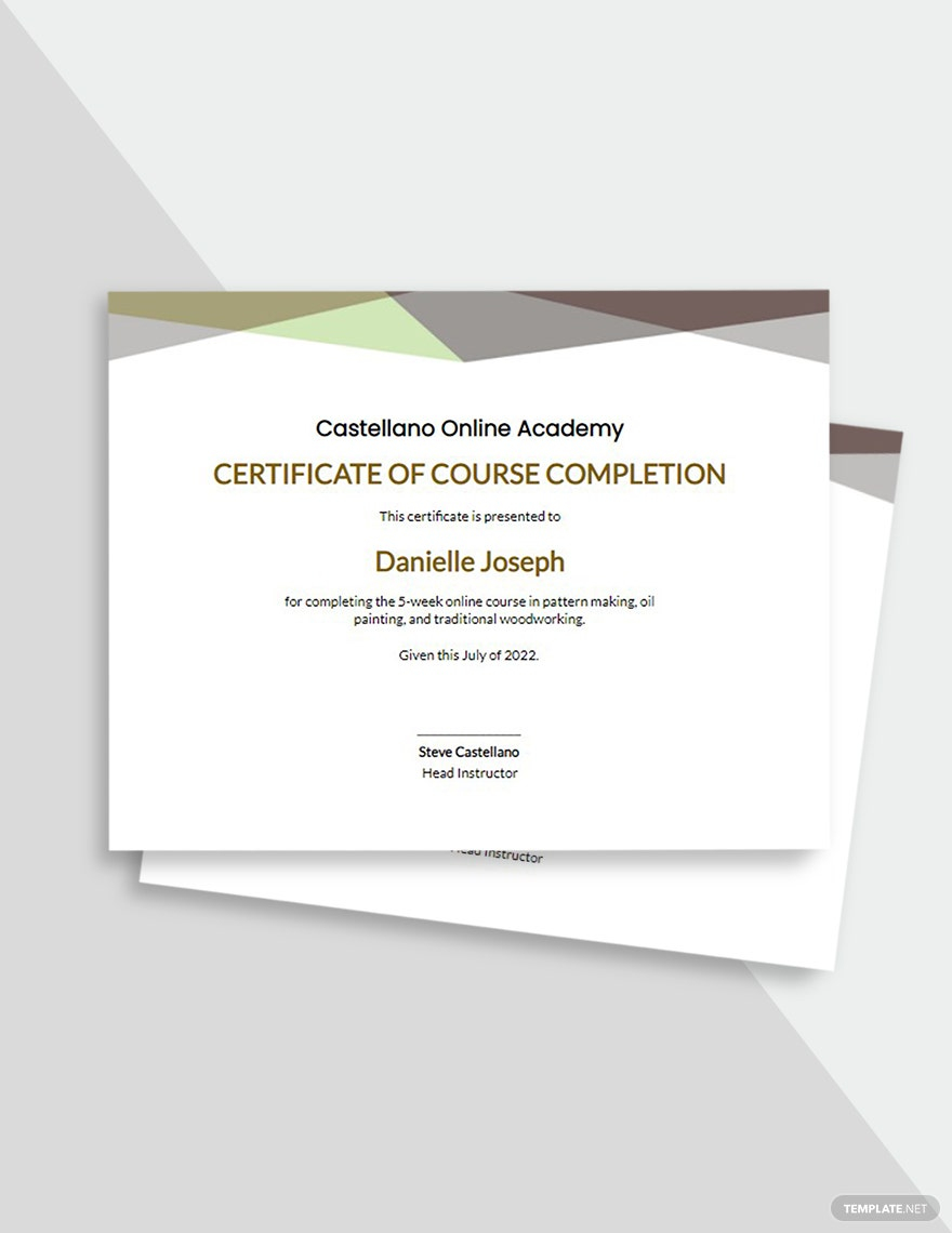 Completion Certificate Templates - Design, Free, Download  Within Free Training Completion Certificate Templates