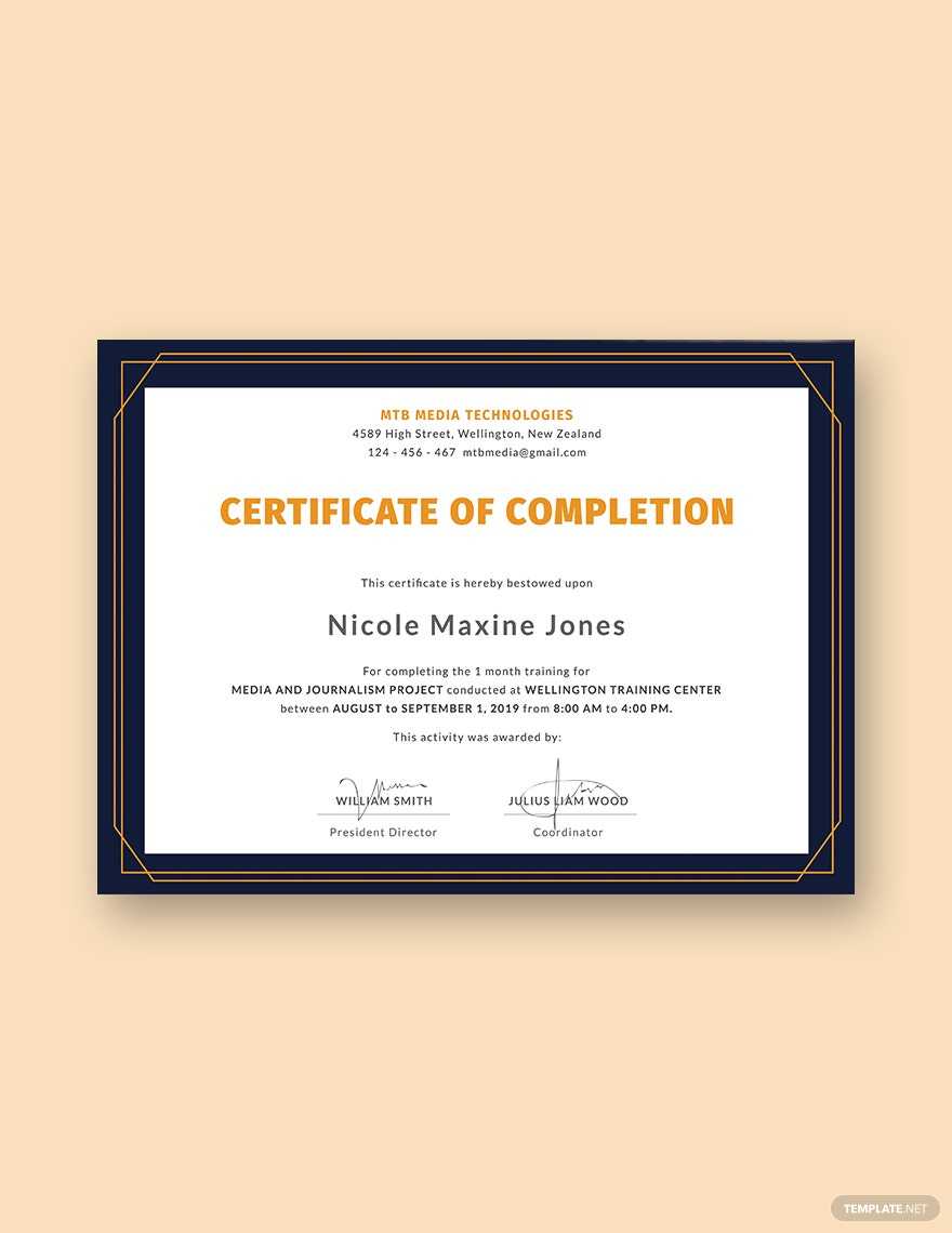 Completion Certificates Templates Pages – Design, Free, Download  Within Certificate Template For Project Completion