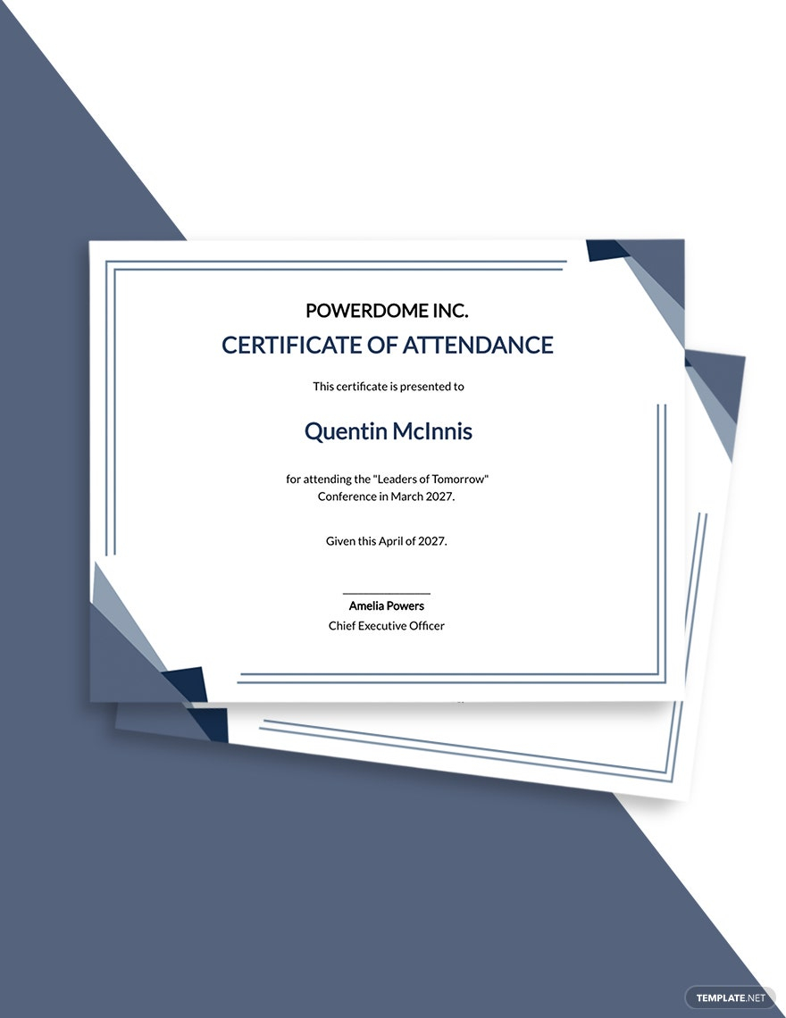 Conference Attendance Certificate Template – Google Docs  In Certificate Of Attendance Conference Template