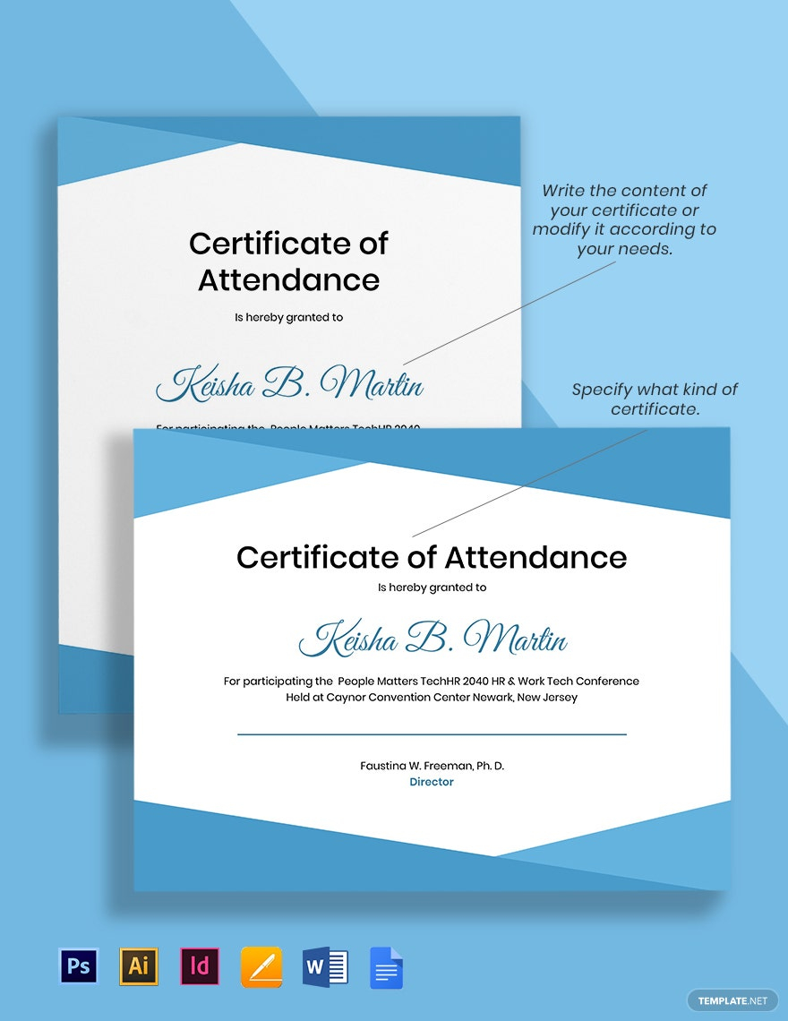 Conference Attendance Certificate Template - Google Docs