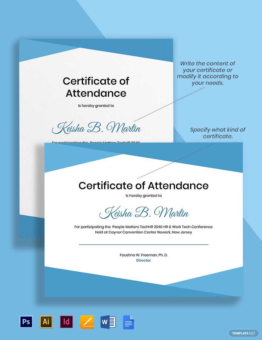 Conference Attendance Certificate Template – Google Docs  In Certificate Of Attendance Conference Template