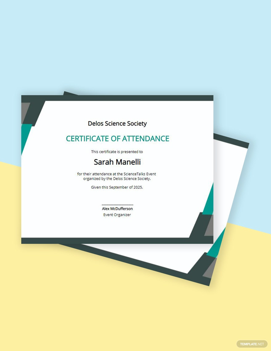 Conference Attendance Certificate Template - Google Docs  Inside Conference Participation Certificate Template